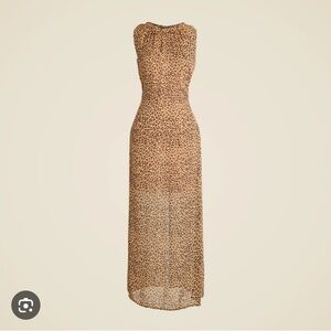 Gathered Sheath dress in Leopard shiffon